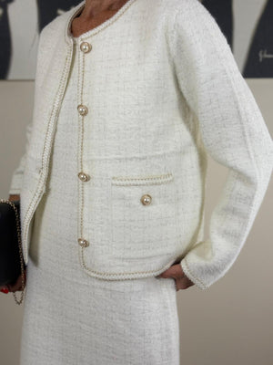 Attire dress in beige with Jacket in beige