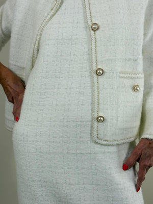 Attire dress in beige with Jacket in beige