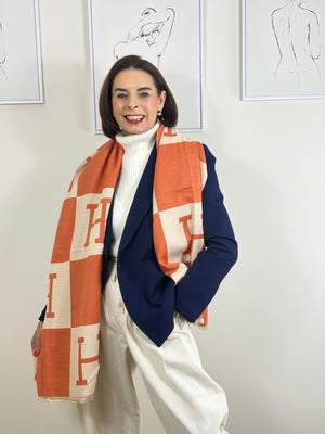 Harriet double sided scarf in orange