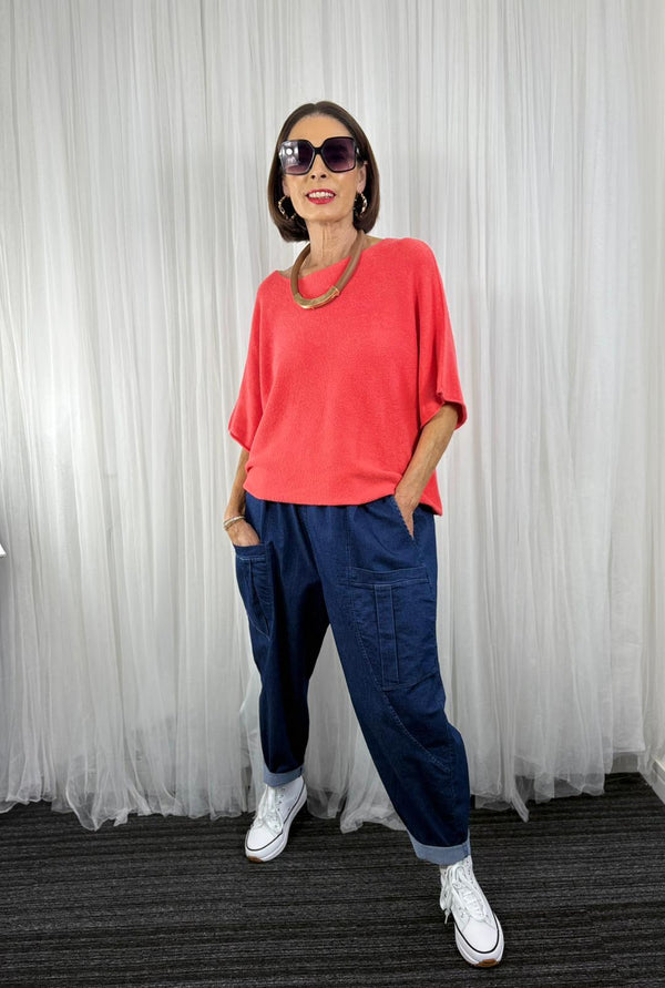 Saliyan knitwear in coral