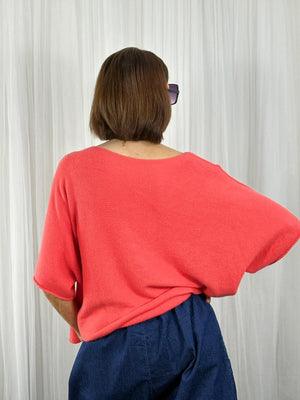 Saliyan knitwear in coral