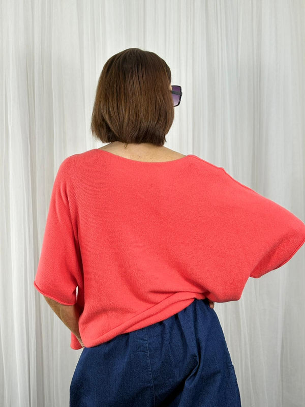 Saliyan knitwear in coral