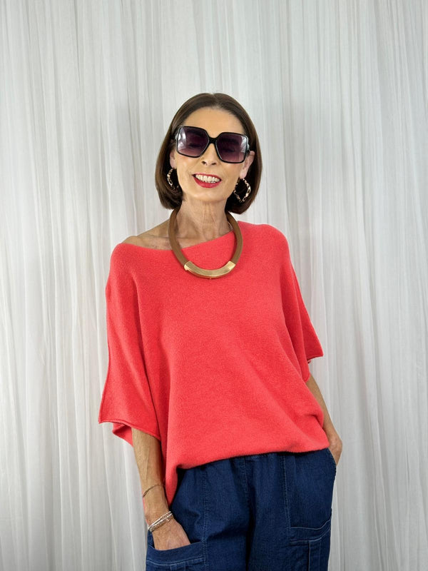 Saliyan knitwear in coral
