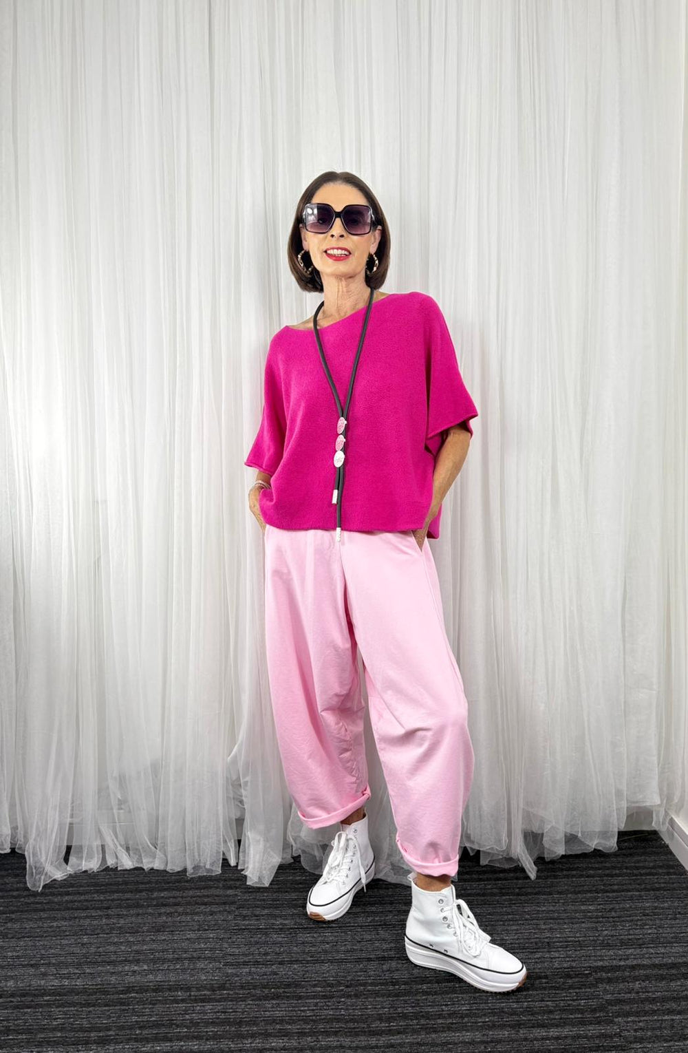 Saliyan knitwear in cerise pink