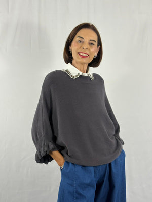 Zodiac knitwear in silver grey