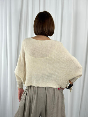 Enzo crossover knitwear in beige