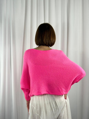 Enzo crossover knitwear in acid pink