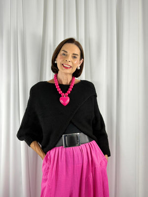 Enzo crossover knitwear in black