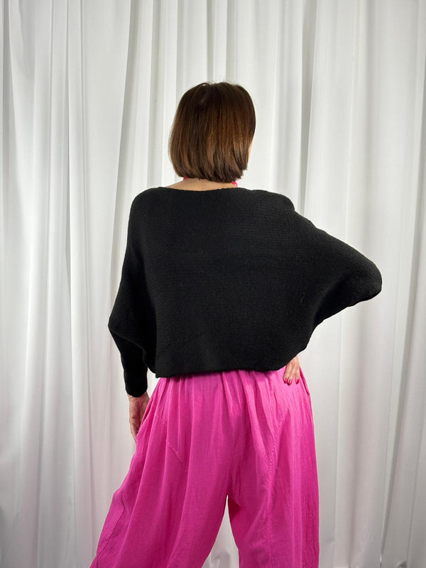 Enzo crossover knitwear in black