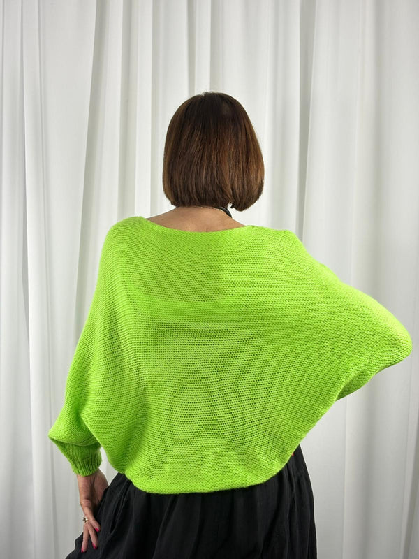 Enzo crossover knitwear in lime
