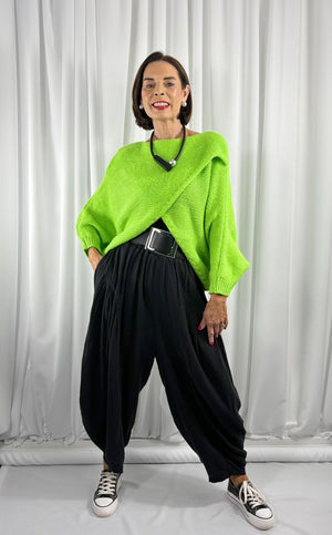 Enzo crossover knitwear in lime