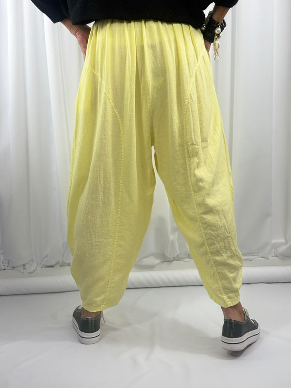 Enzo Linen Trouser in Yellow