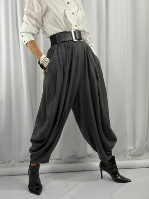 Enzo Linen Trouser in charcoal Grey