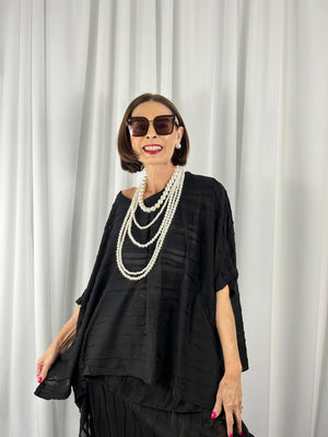 Toni quirky co-ord suit in black