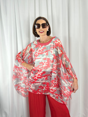 Georgia waterfall top in red