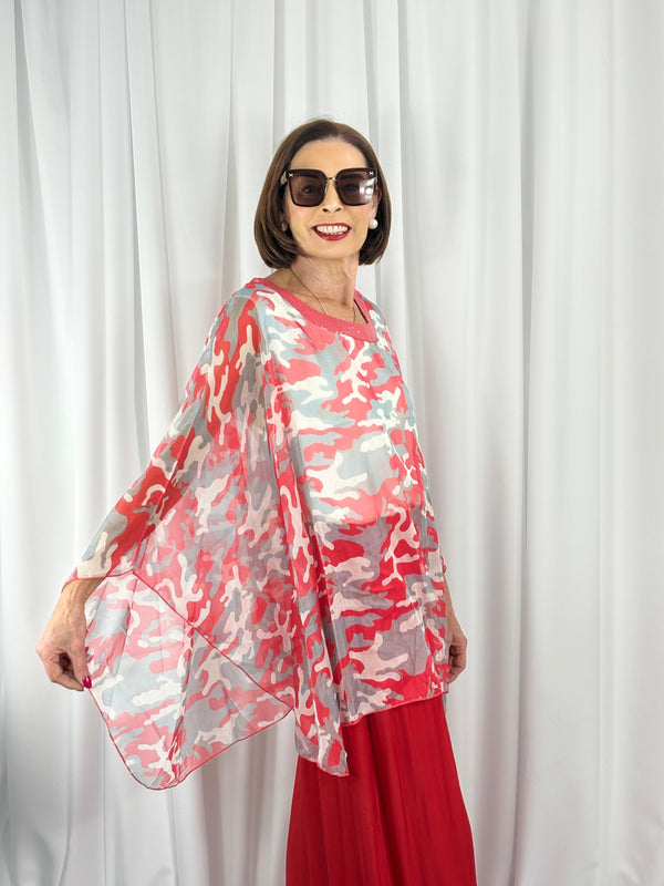 Georgia waterfall top in red