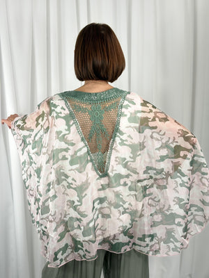 Georgia waterfall top in sage and mint