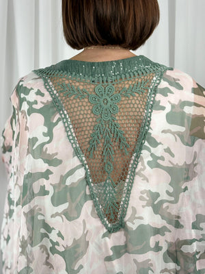 Georgia waterfall top in sage and mint