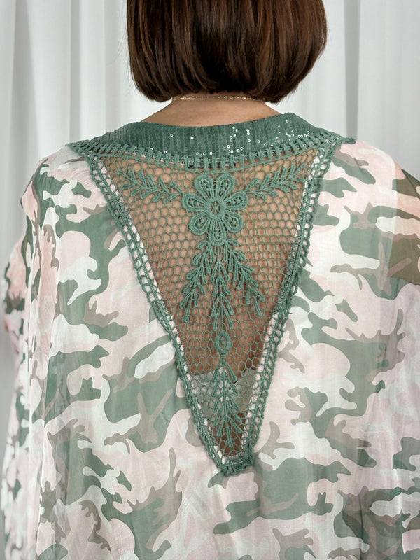 Georgia waterfall top in sage and mint