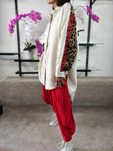 Sally Leopard Shirt in Cream and leopard