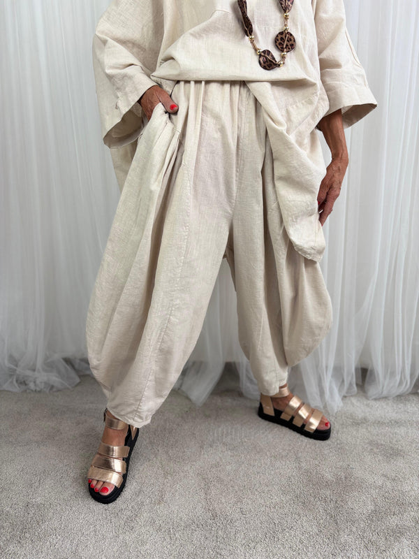 Enzo linen trouser in beige