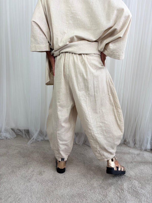 Enzo linen trouser in beige