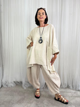 Enzo linen top in beige