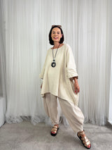 Enzo linen top in beige