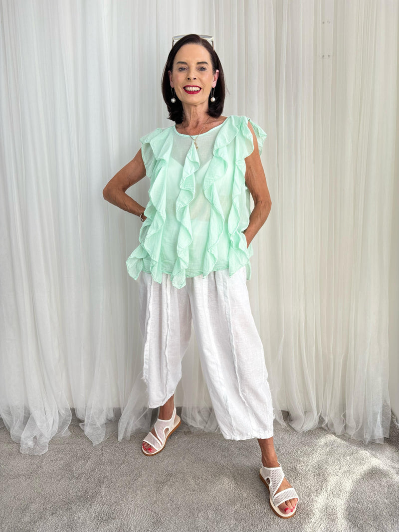 Mint Green ruffel top