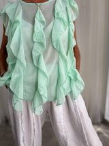 Mint Green ruffel top
