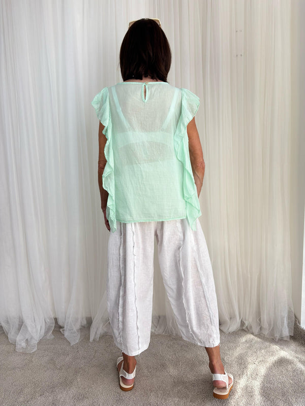 Mint Green ruffel top