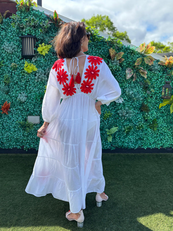 Zento Dress In Red Flowers