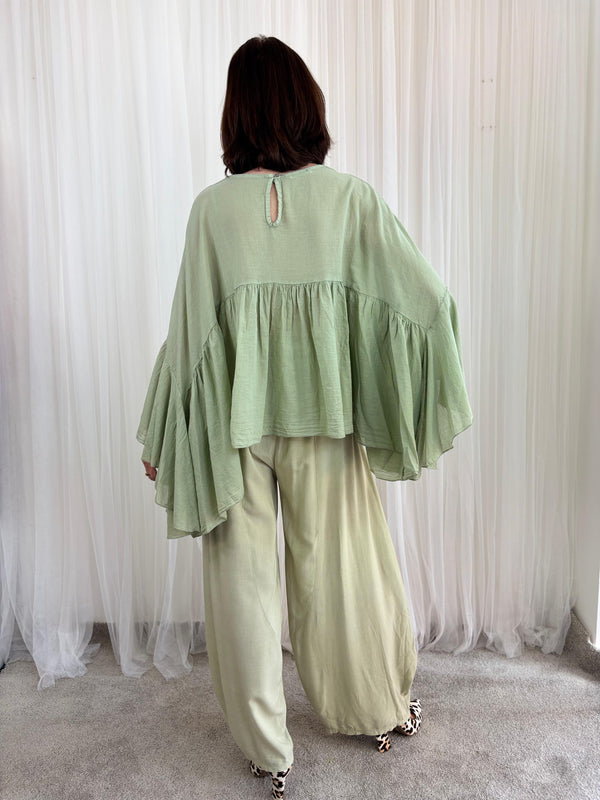 Paulo Top in Sage Green