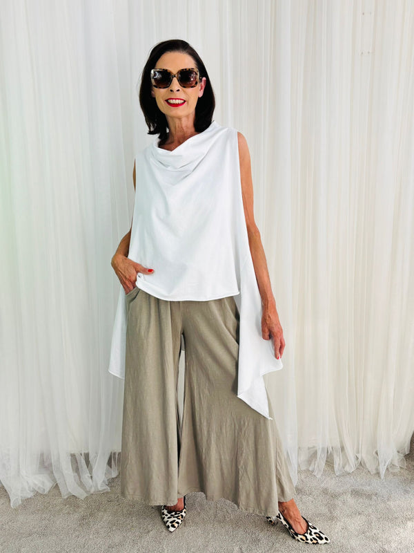 Riviera top over layering in White