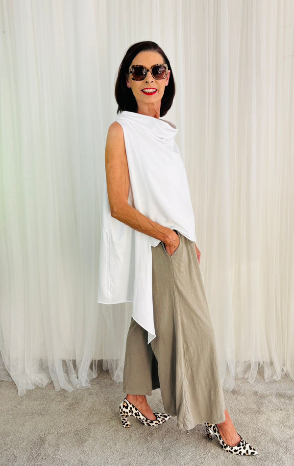 Riviera top over layering in White