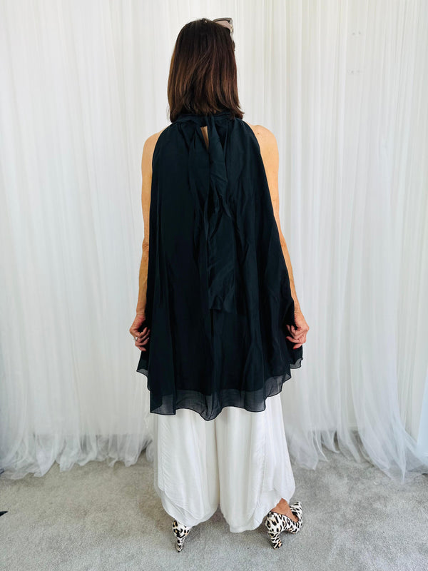 Sadie Ruffle Top/Dress in black