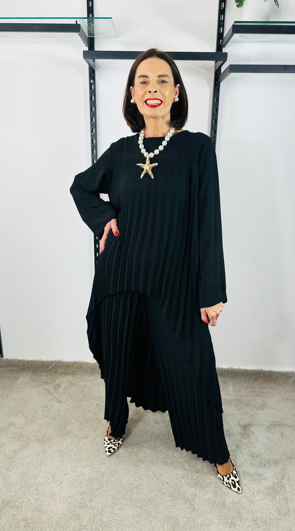Federica full sleeves co-ord suit in black