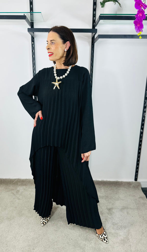 Federica full sleeves co-ord suit in black