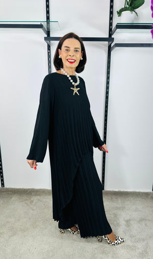 Federica full sleeves co-ord suit in black