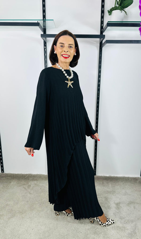 Federica full sleeves co-ord suit in black