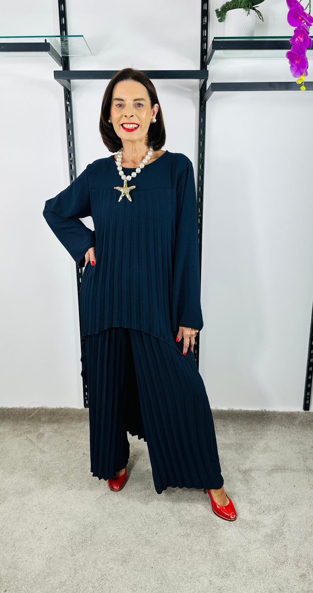 Federica full sleeves co-ord suit in navy