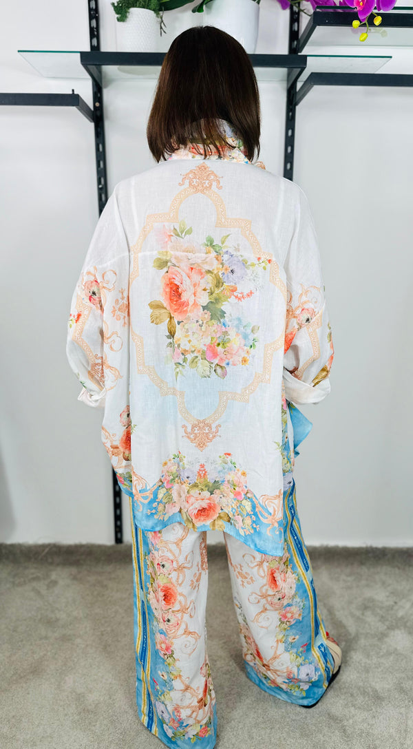 Oriental Suit in aqua