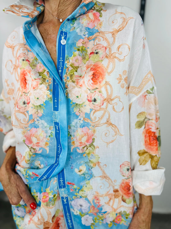 Oriental Suit in aqua