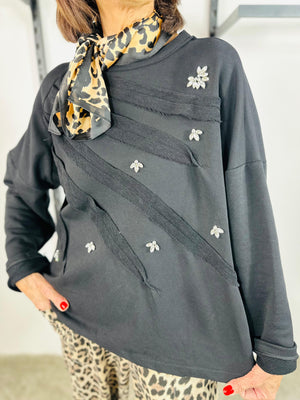 Twilight Diamante sweatshirt in black -