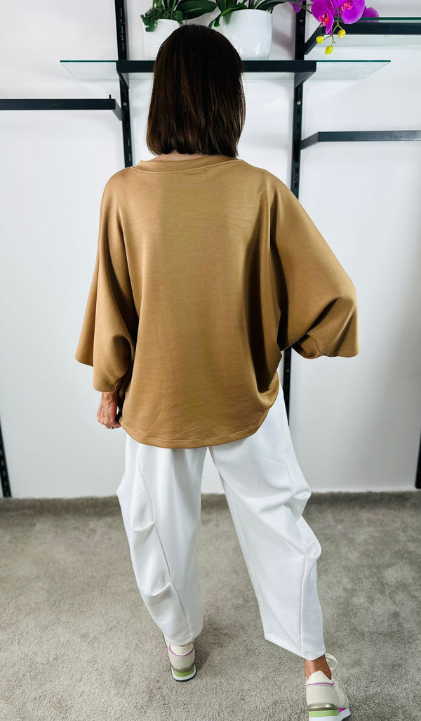 Heart to heart top in camel PRE ORDER 27TH AUGUST DELEVERY