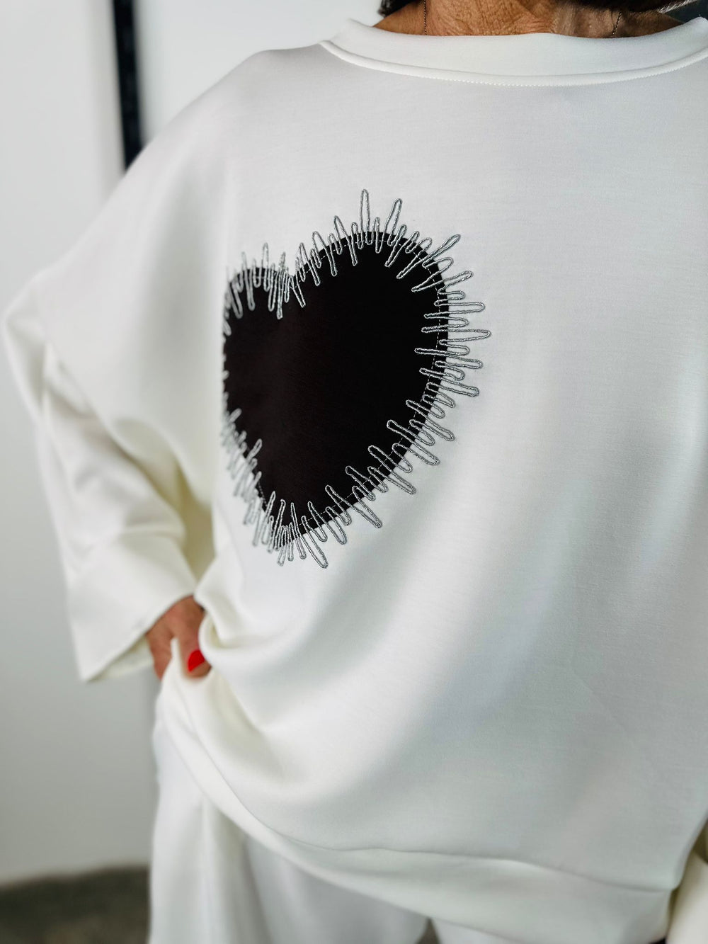Chocolate heart top in ecru PRE ORDER 27TH AUGUST DELEVERY
