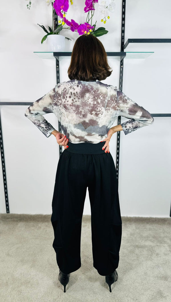 Rae Mesh Top Grey Marble