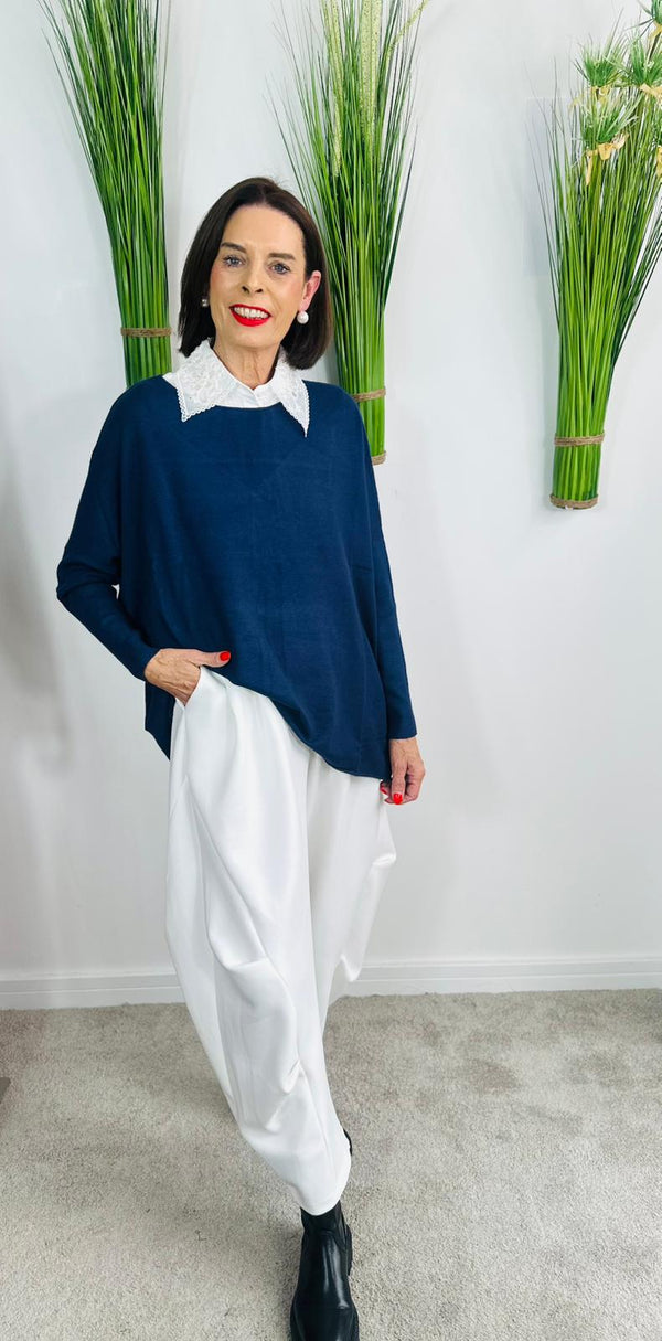 Sarah super soft slouch knit in navy