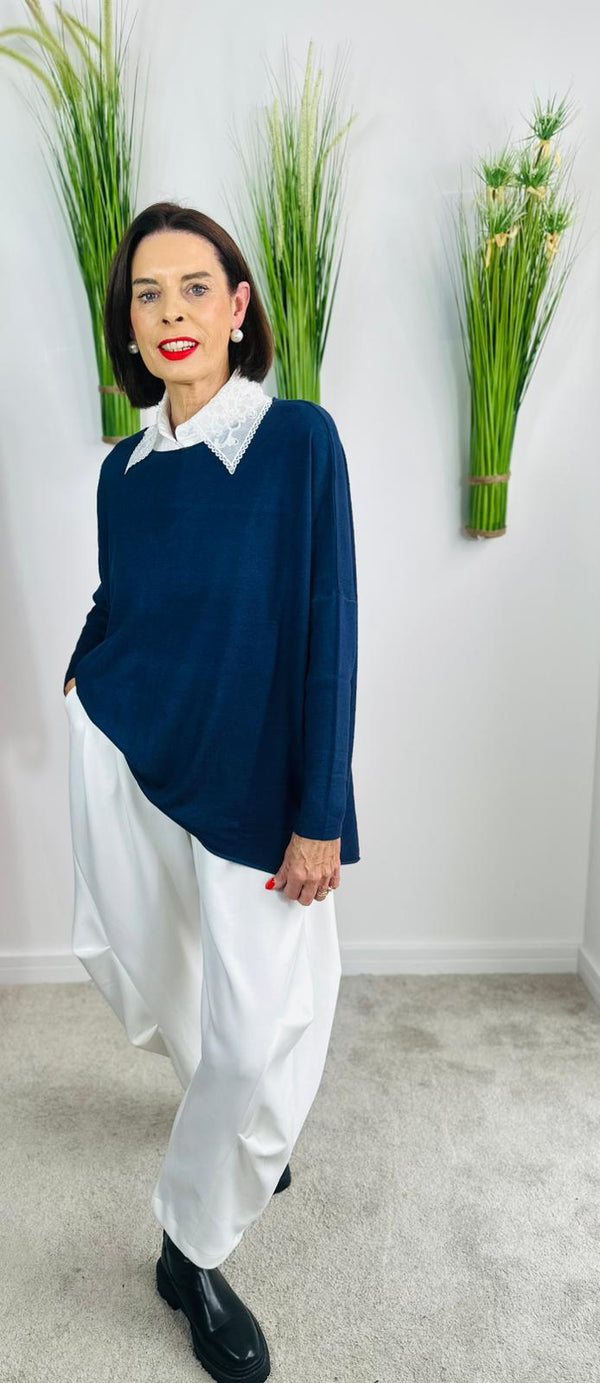 Sarah super soft slouch knit in navy