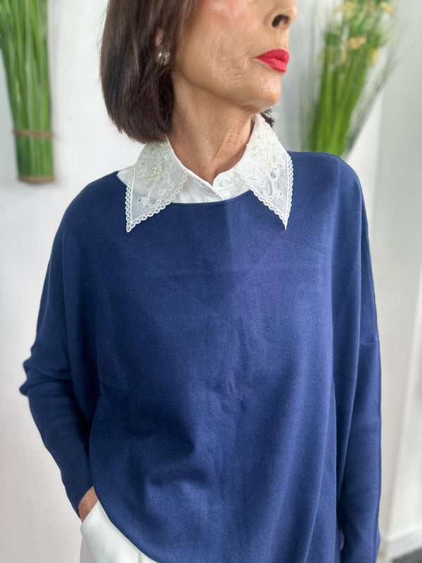 Sarah super soft slouch knit in navy